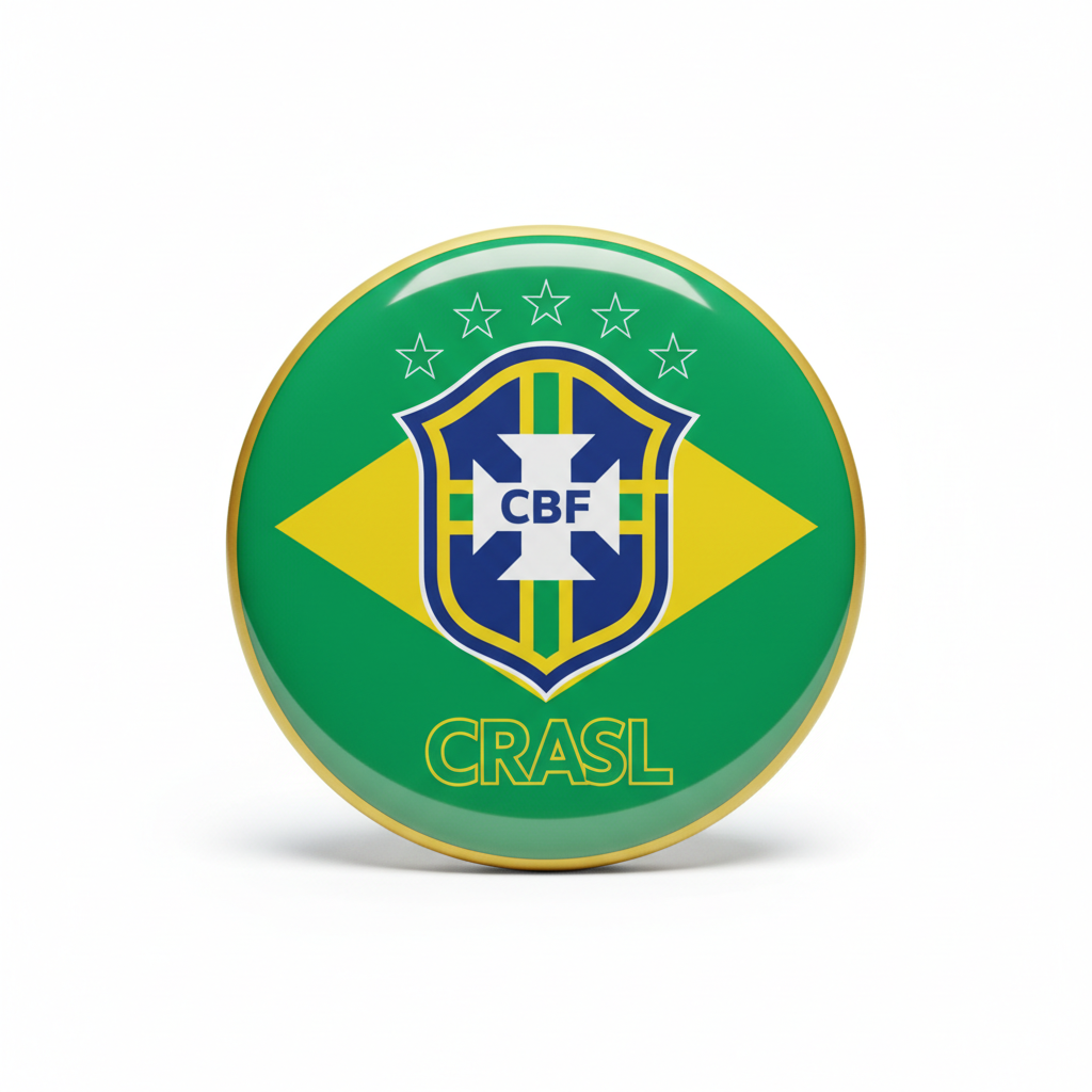 10 Pcs Set Brazil Flag Crest Soccer Pinback Badge 2.25-inch