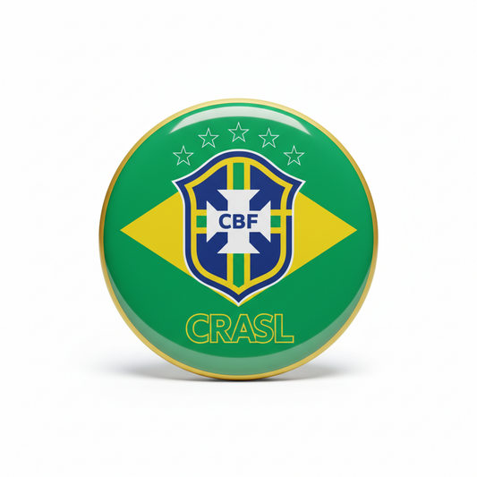 10 Pcs Set Brazil Flag Crest Soccer Pinback Badge 2.25-inch