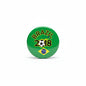2018 Brazil soccer pinback button, round green with BRaZk 2018 text, soccer ball and flag