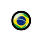 Round Brazil flag keychain with black outer ring