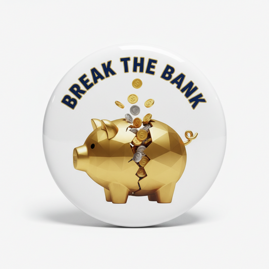 Break the bank Pinback 2.25-inch