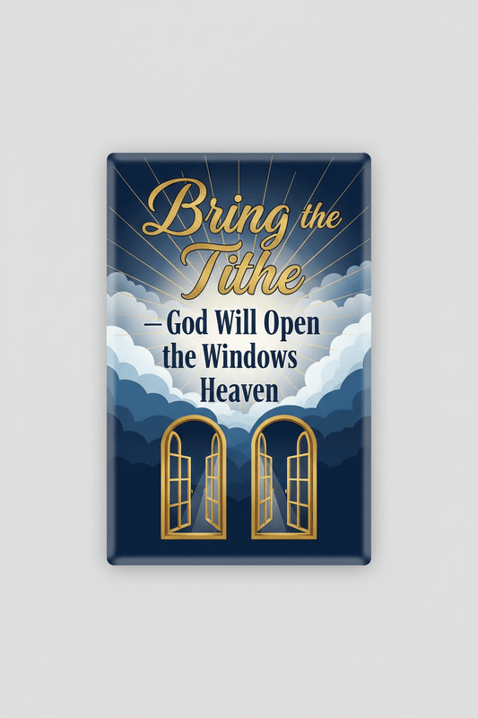 Bring the tithe God will open the windows of heaven Acrylic Fridge Magnetic 3-inch x 4-inch - My Pinbacks