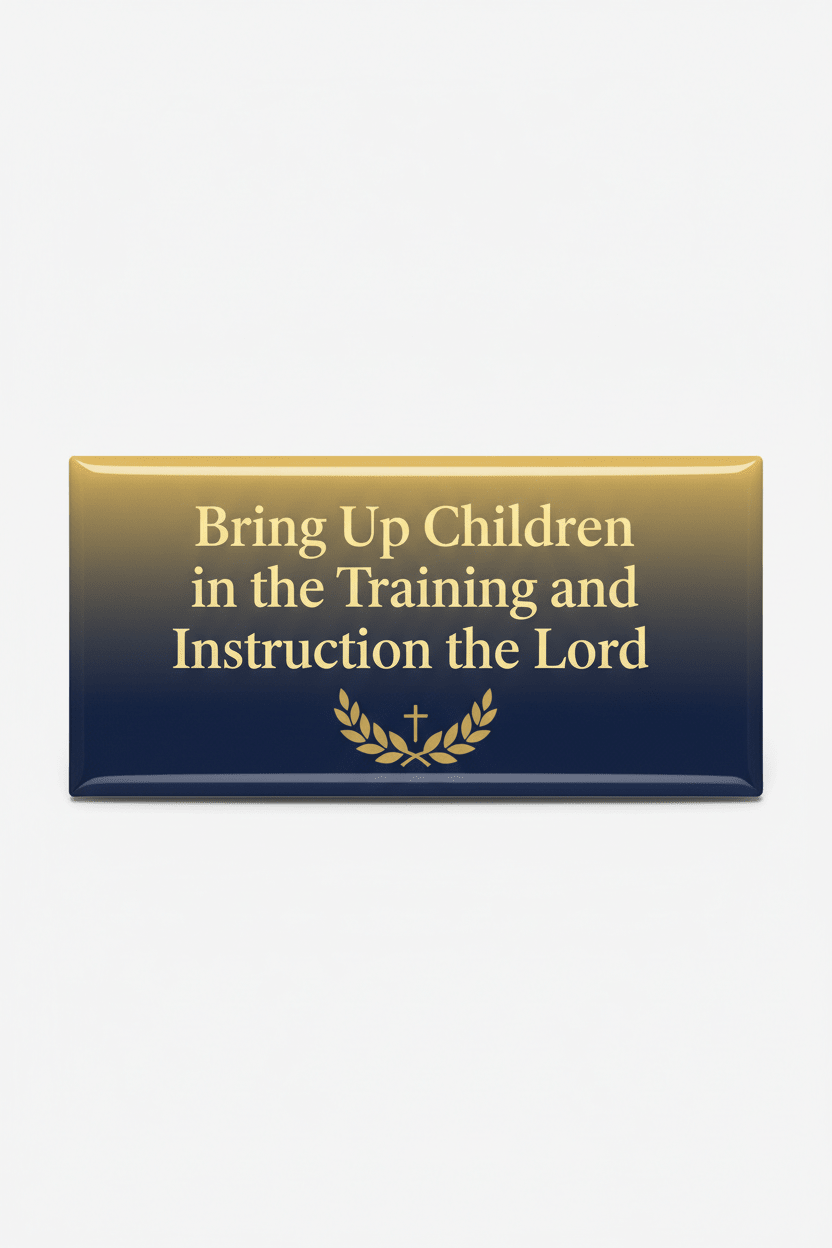 Bring up children in the training and instruction of the Lord Acrylic Fridge Magnetic 3-inch x 4-inch - My Pinbacks