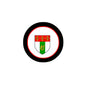 Round coat of arms crest magnet with shield and crown in red, white, and green