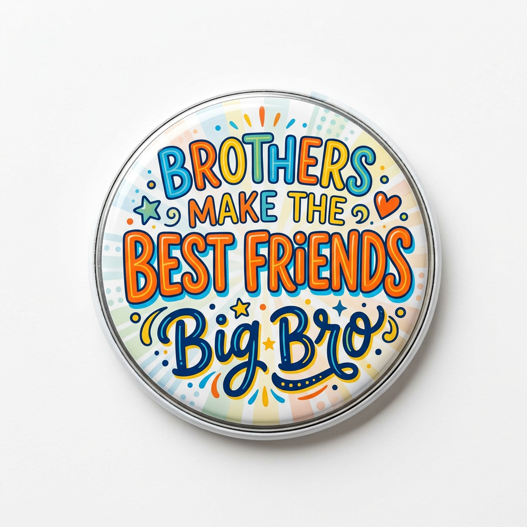 Brothers Make The Best Friends Big Bro Pin Button 2.25-inch