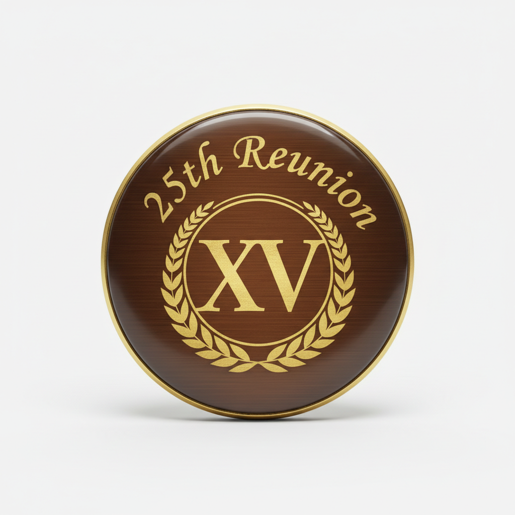 25th Year Reunion School Pinback 2.25-inch