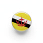 Brunei flag enamel pin badge with round metal edge and back pin closure, 2.25-inch