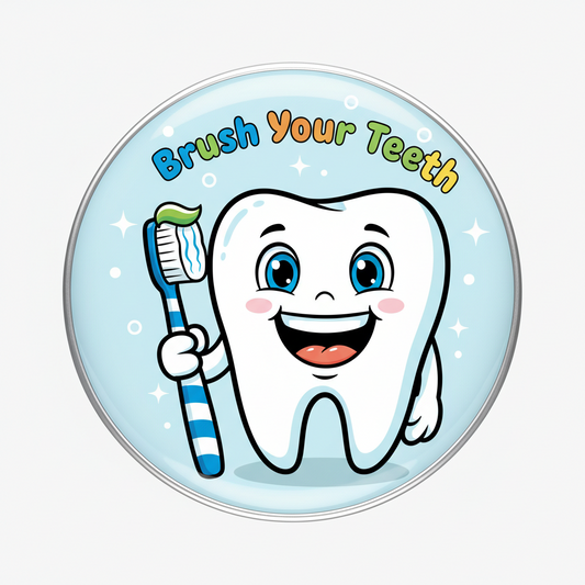 10 Pcs Set Brush your Teeth Pinback 2.25-inch
