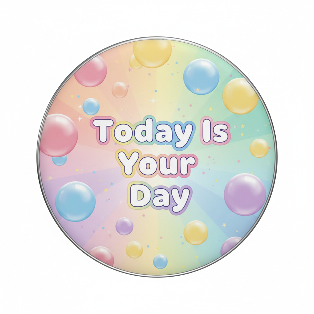 Be Happy Speech Bubble Today Is Your Day Pinback 2.25-inch