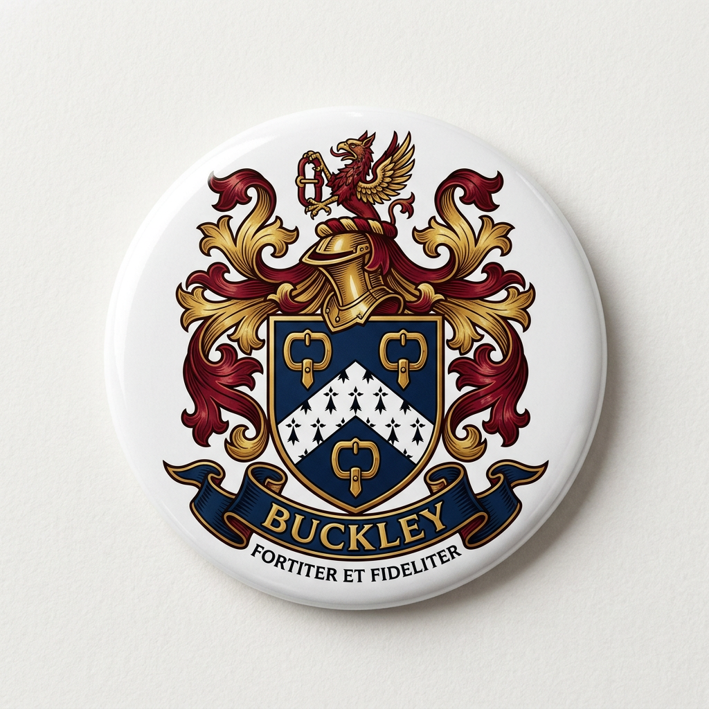 Buckley Family Crest Coat Arms Magnet 3-inch