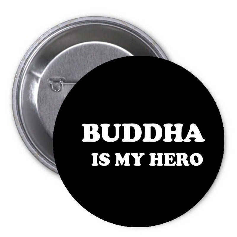 Botón Pinback de 2,25" con el mensaje "Budda es mi héroe"