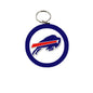 Buffalo keychain bottle opener with blue circular ring and buffalo logo