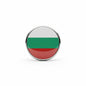 Circular Bulgarian flag enamel lapel pin, silver-tone border