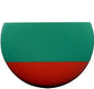 Bulgaria flag pinback with green and red semicircle design