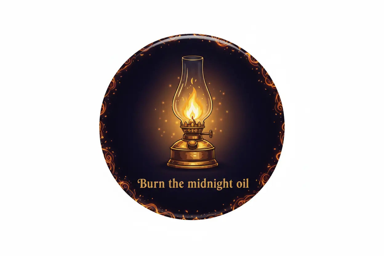 Burn the midnight oil Pinback 2.25-inch