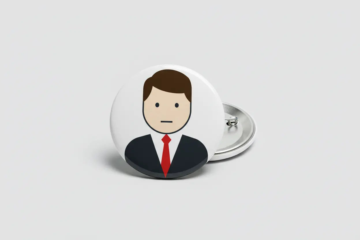 Businessman Pinback 2.25-inch