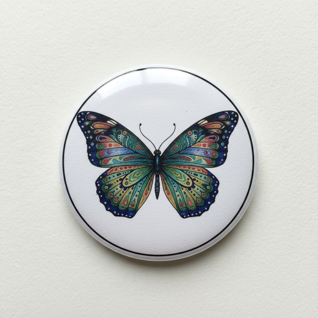 Butterfly Symbol Badge Reels Cute Felt Retractable Badge Reels 1.45-inch