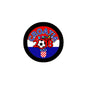 Round Croatia soccer pinback badge with black border and colorful “CROATIA 18” graphic