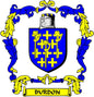 Burdon family crest coat arms magnet with blue-and-yellow shield and “BURDON” banner