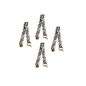 Set of 4 zebra-print lanyard key holders with gold-tone clasps