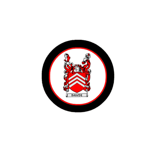 Bawde Family Crest 3" Coat of Arms Fridge Round Pinback
