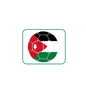 Jordan-flag soccer ball mouse pad, rectangular with green border and black/white soccer design