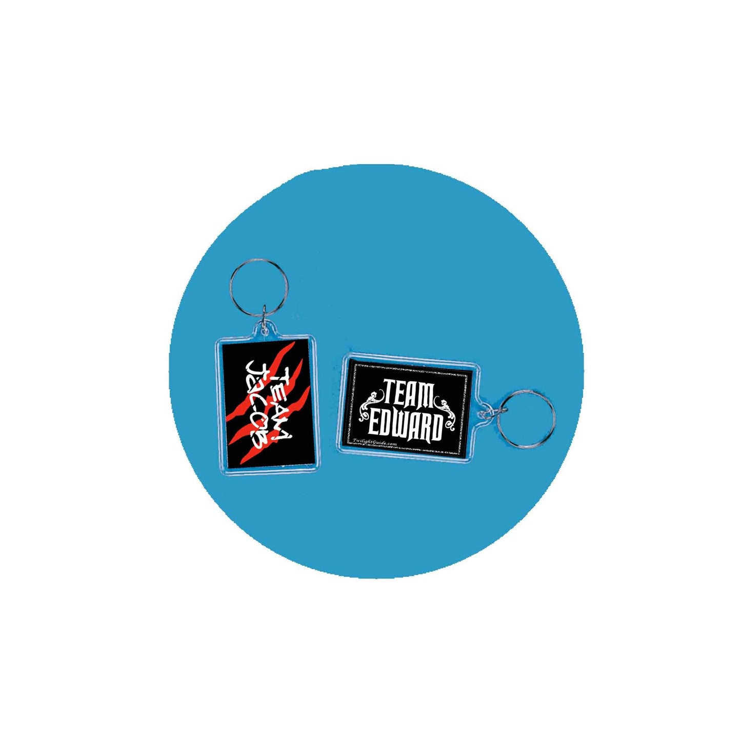 Twilight Team Edward & Team Jacob Lucite Keychains (Set of 2) Default Title