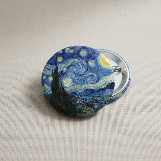 Van Gogh The Starry Night Badge Reels Cute Felt Retractable Badge Reels 1.45-inch Default Title
