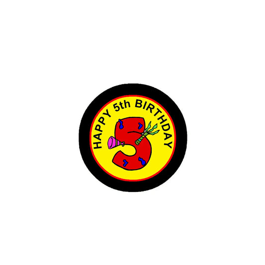Happy 5th Birthday Pinback 2.25-inch Badge Default Title