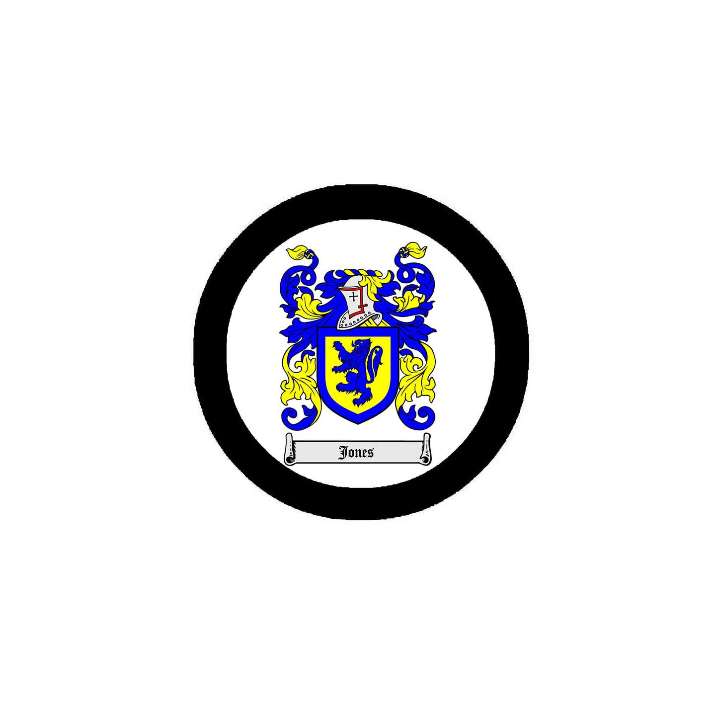 Jones Family Crest 3-inch Coat of Arms Round Pin Back Button Badge Default Title