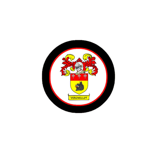 Vergnellot Family Crest 3" Coat of Arms Round Pinback Badge Brooch Pin Back