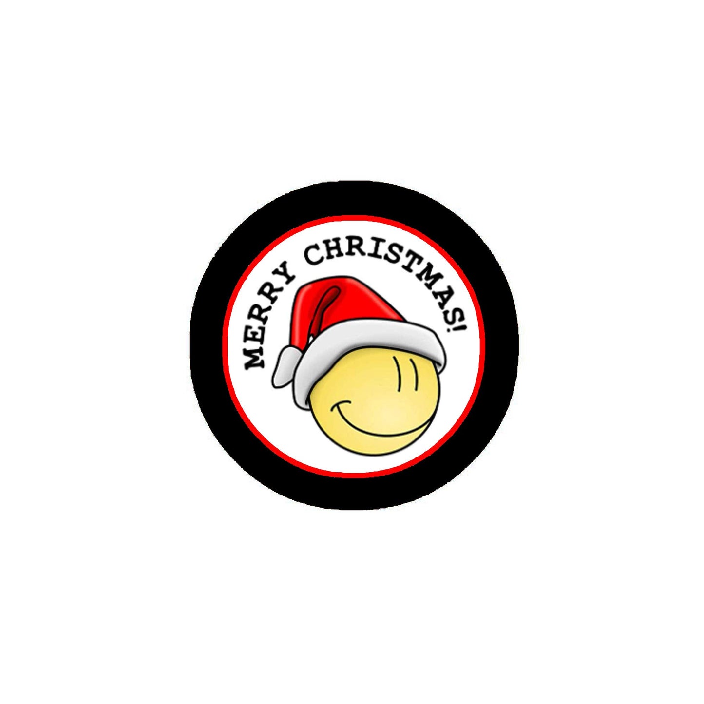 Smiley Santa Pinback Badge 2.25-inch Default Title