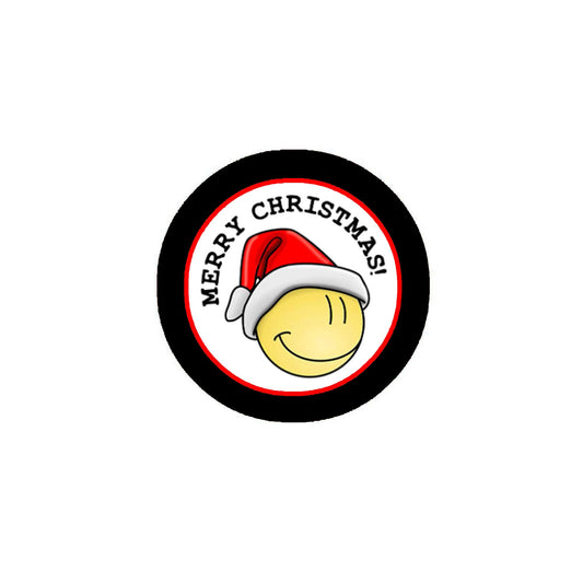 Smiley Santa Pinback Badge 2.25-inch Default Title