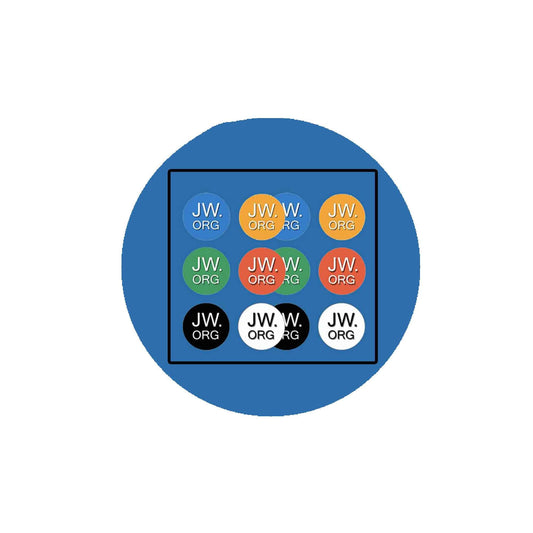 12 Pcs JW.ORG Color Logo 2.25" Pinback for Jackets, Backpacks, etc.