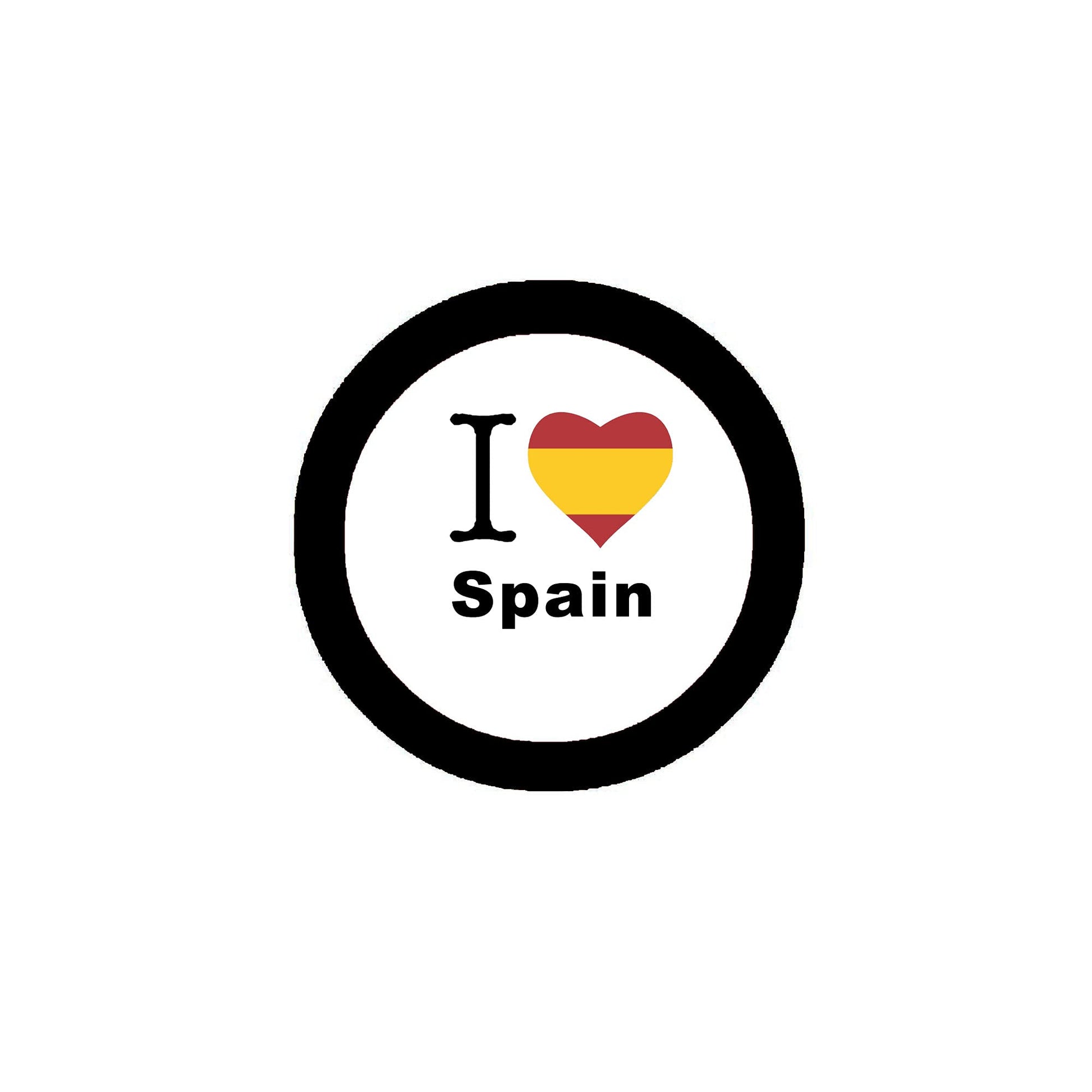 I Love Spain Button Badge Flag Heart 2.25-inch Pinback Badge Default Title