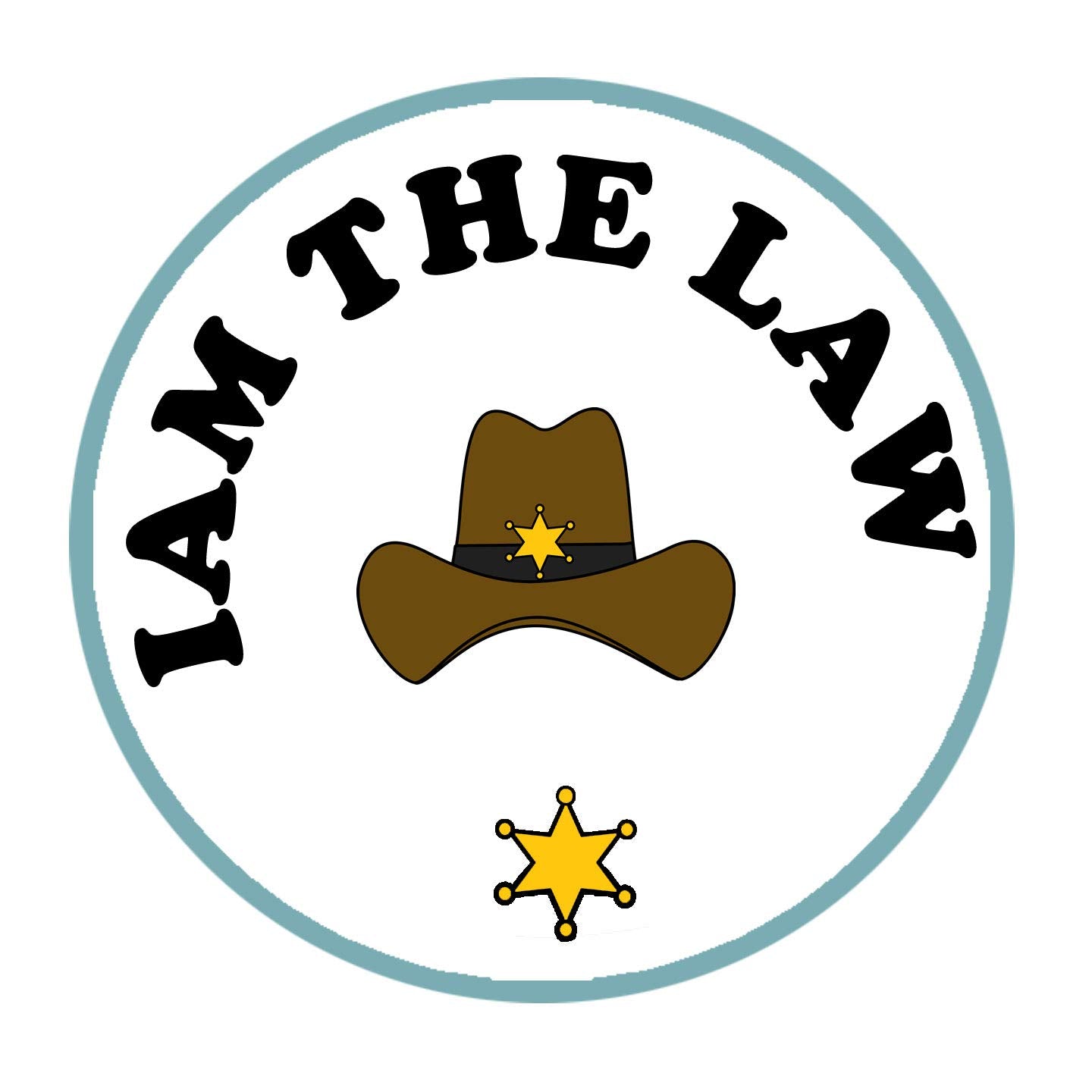 I am the Law 2.25-inch Cowboy Pinback Button Default Title