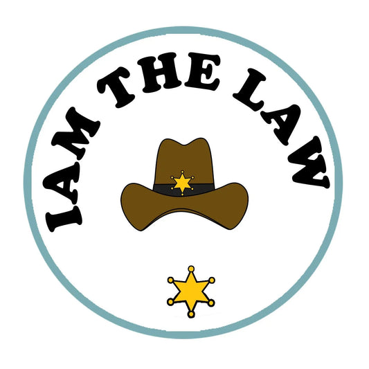 I am the Law 2.25-inch Cowboy Pinback Button Default Title