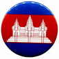 2.25-inch Cambodia flag pinback button with white Angkor Wat temple design