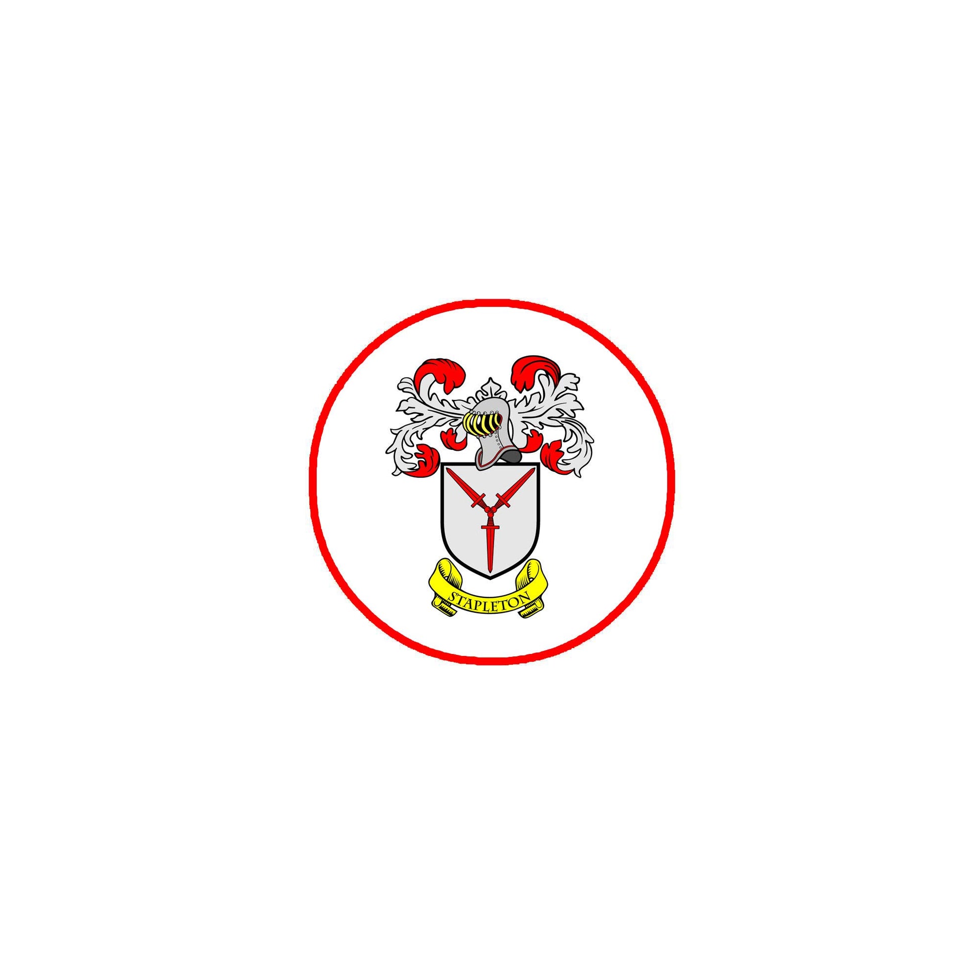 Stapleton Family Crest 3-inch Coat of Arms Fridge Round Magnet ~ Stewart of Galloway Default Title