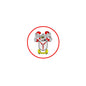 3-inch Stapleton family crest coat-of-arms round magnet with red border