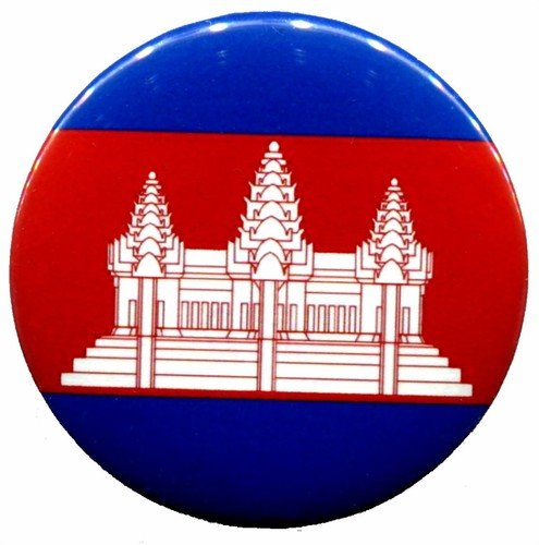 100x Cambodia Flag Cambodian Pin Pinback Badge Button New Made From Thailand