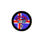 2.25-inch Iceland 2018 pinback button with blue flag graphic and bold text