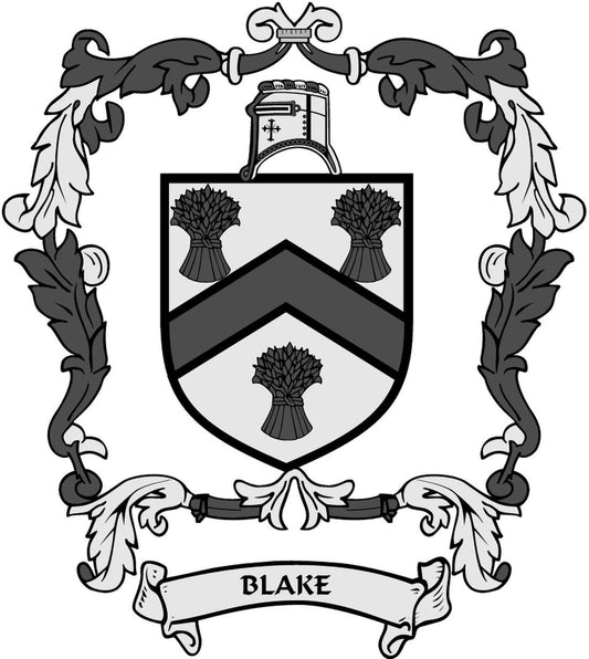 Blake 1 Family Crest 3" Coat of Arms Fridge Round Magnet Multi