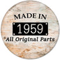 Round 2.25-inch pinback badge: 'MADE IN 1959' and 'All Original Parts'.