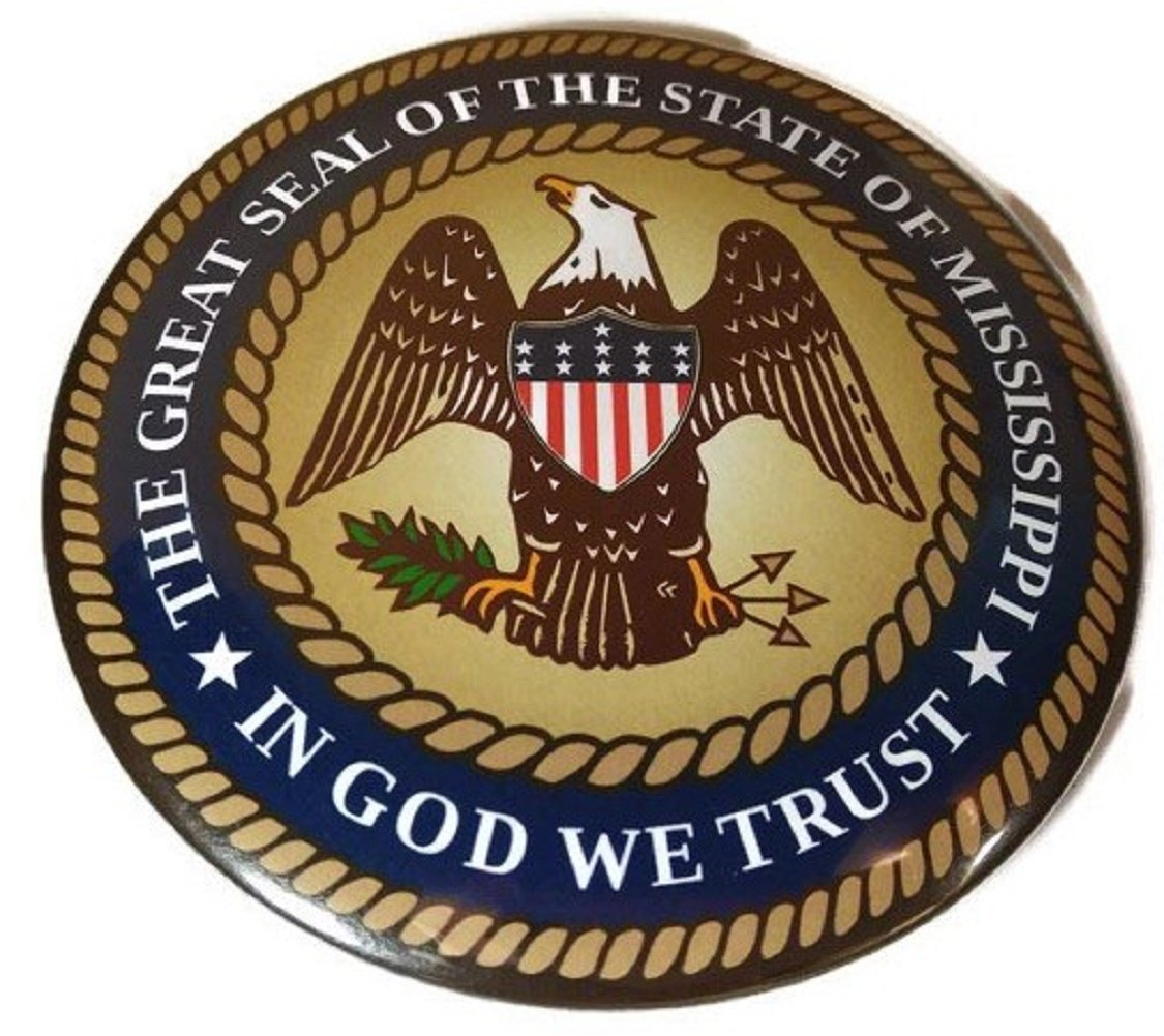 Chic 4 in 1 GREAT SEAL MISSISSIPPI MS US Jumbo Badge Button Pin 3.75 Inches
