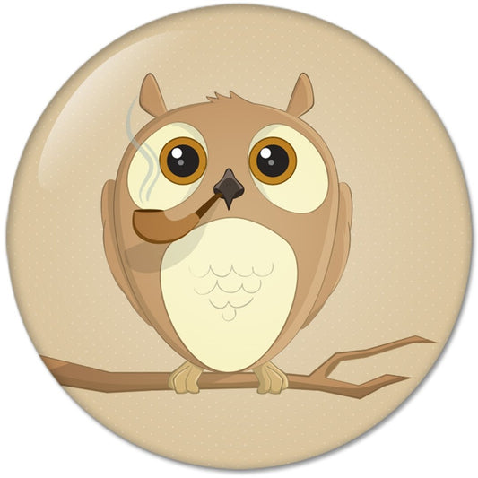 Coloured Animal OWL : Pinback Buttons 1.25 Inch (32mm)
