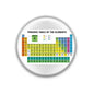 2.25-inch circular periodic table fridge magnet with colorful element grid