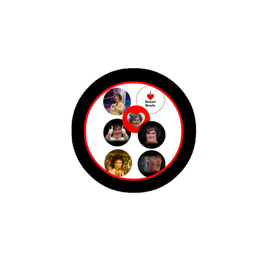 Susan Boyle 1.25" Pinbacks for Jackets, Backpacks, etc.