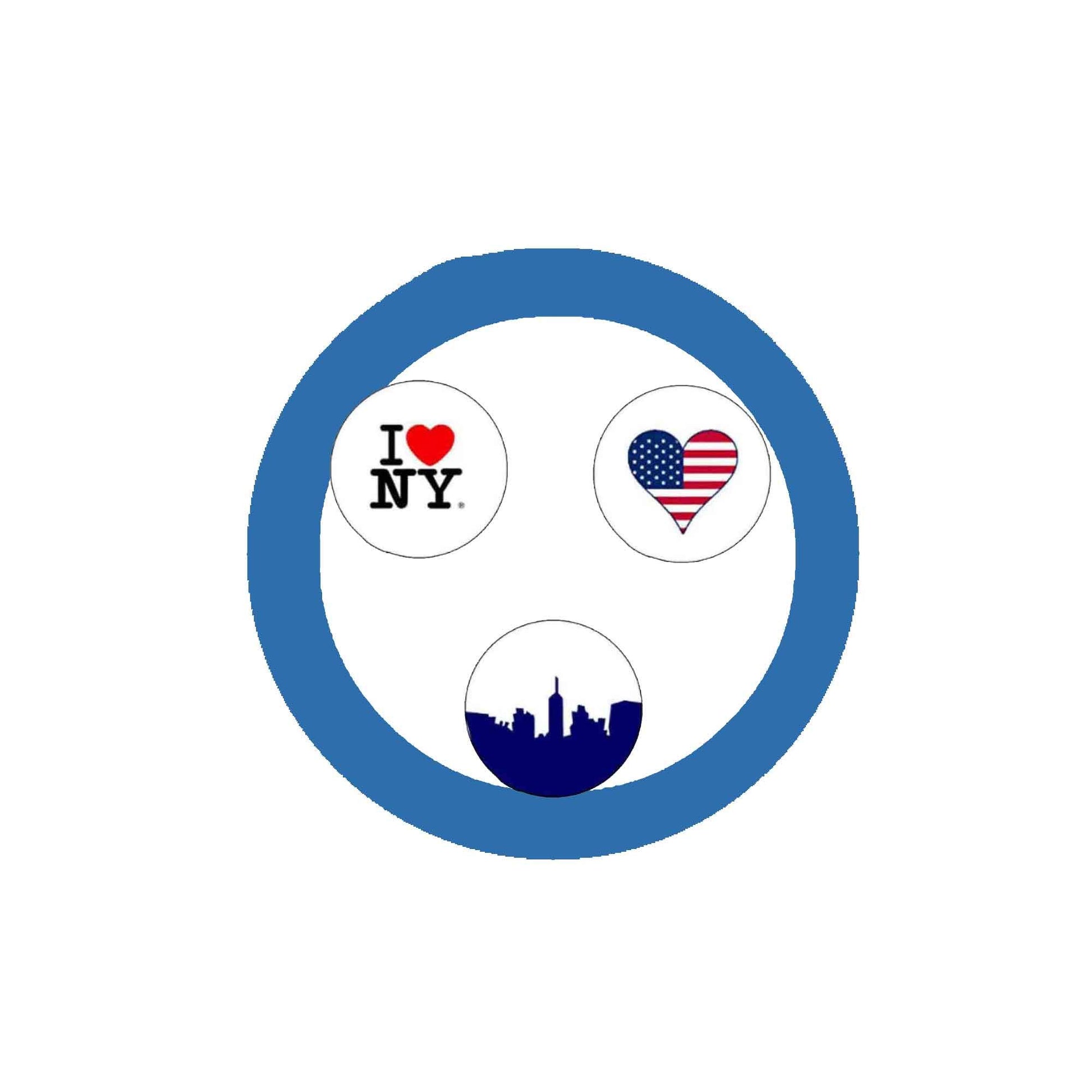 NY I Love 1.25-inch Pinback ~ 3 Pcs Set New York Default Title