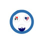 Round pinback button set, I Love NY heart, US flag heart, skyline design